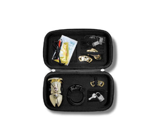 Клетка для члена с электростимуляцией Mystim Pubic Enemy No 1 - Gold Edition