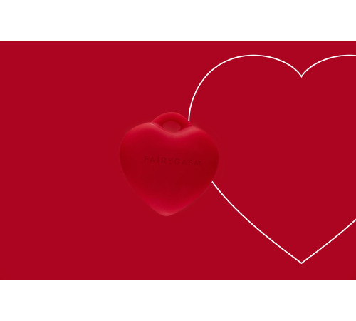 Мини-вибратор «Сердечко» FairyGasm PleasureStone red, 9 режимов, на шнурке