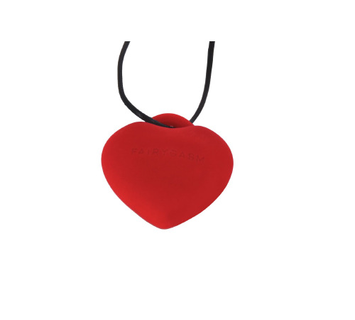 Мини-вибратор «Сердечко» FairyGasm PleasureStone red, 9 режимов, на шнурке