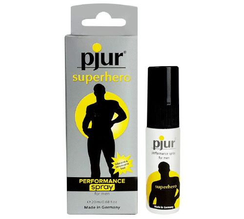 Пролонгувальний спрей pjur Superhero Spray 20 мл, всотується в шкіру, натуральні компоненти