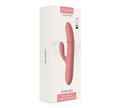 Смарт вибратор-кролик Svakom Mora Neo, 3 мотора, подвижные бусины на стволе