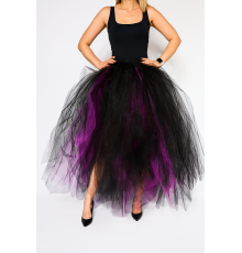 Пышная чёрно-фиолетовая фатиновая юбка, размер XS-M