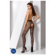 Эротические колготки-бодистокинг Passion S010 black, с доступом, геометрический рисунок