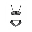 Комплект из эко-кожи с кружевом: бра и трусики Loona Set black XXL/XXXL - Passion