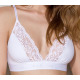 Еластичний топ з мереживом Passion PS001 TOP white, size XL