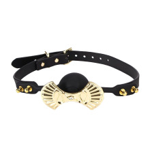 Роскошный силиконовый кляп Zalo Silicone Ball Gag Black, кристалл Swarovski, кожаный ремешок