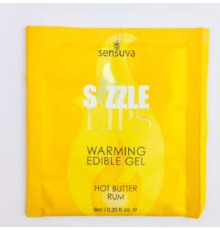 Пробник массажного геля Sensuva - Sizzle Lips Butter Rum (6 мл)