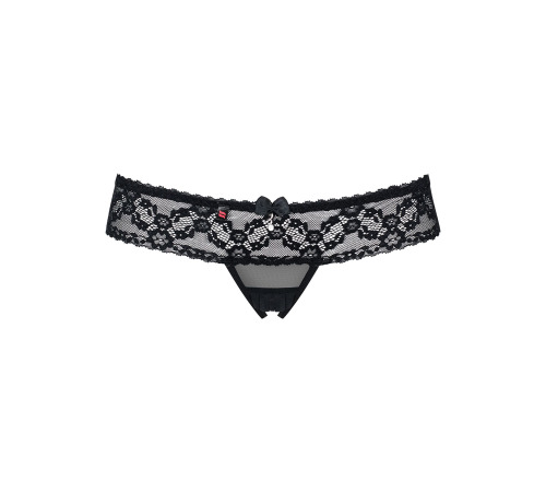 Мереживні танги з доступом Obsessive 837-THC-1 S/M, чорні