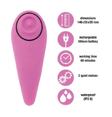 Пульсатор для клитора плюс вибратор FeelzToys - FemmeGasm Tapping & Tickling Vibrator Pink