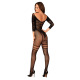 Сетчатый бодистокинг с имитацией подвязок Obsessive Bodystocking G329 XL/XXL, black, с доступом
