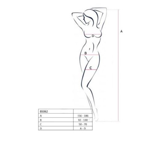 Сітчастий бодістокінг Passion BS062 One Size, Black, комбінезон, імітація панчіх, відкритий доступ