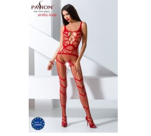 Бодістокінг Passion BS058 red, комбінезон, дуже повітряний
