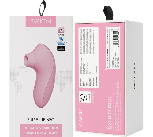 Вакуумний стимулятор Svakom Pulse Lite Neo Pale Rosette керується зі смартфона
