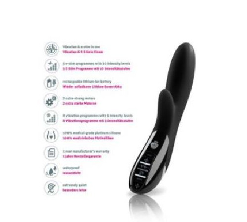 Вібратор-кролик з електростимуляцією Mystim Daring Danny eStim Black, міостимулятор