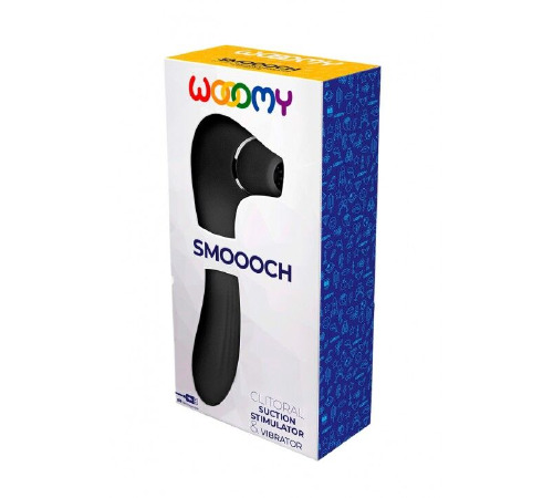 Вакуумный стимулятор с вибрацией Wooomy Smoooch Black Clitoral Suction & Vibration