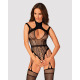 Ажурный бодистокинг с отверстиями Obsessive Bodystocking G327 black S/M/L, черный, комбинезон, с дос