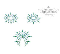 Пэстис из кристаллов Petits Joujoux Gloria set of 3 - Green/Blue, украшение на грудь и вульву