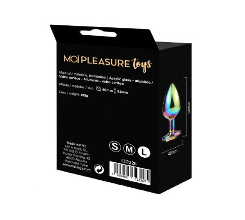 Металева анальна пробка MAI Attraction Toys №74 Rainbow