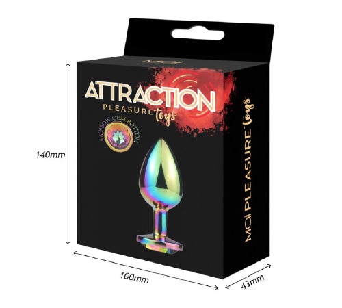 Металева анальна пробка MAI Attraction Toys №74 Rainbow