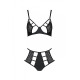 Комплект из эко-кожи Passion Tamaris Set black XXL/XXXL: бюстгальтер и трусики с перфорацией