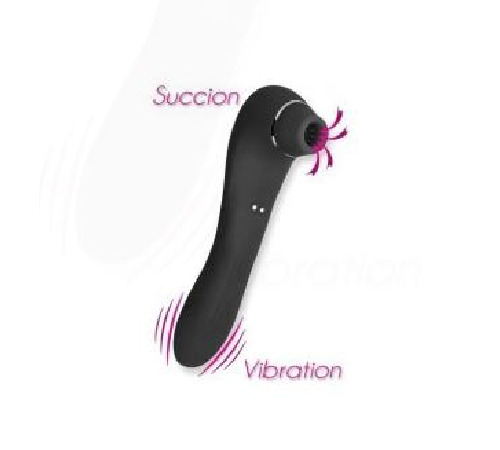 Вибратор и вакуумный клиторальный стимулятор Alive Midnight Quiver Black - секс-игрушка 2в1