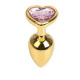 Анальна пробка Gold Metal Heart Light Pink, M
