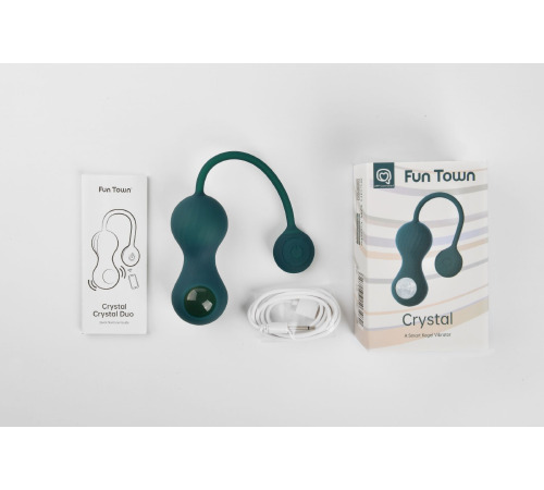 Вагинальные смарт-шарики с вибрацией Magic Motion Fun Town Crystal, с прозрачным стеклянным шаром