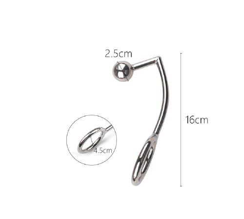Металлический анальный крюк, длина 16 см, диаметр шарика 25 мм