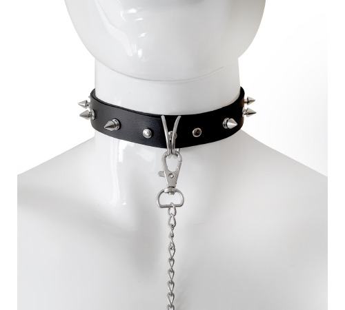 Ошейник с шипами и поводком Art of Sex - Collar Spikes and Leash