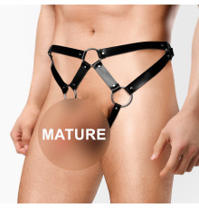 Мужские трусы из натуральной кожи, размер XS-M, Черный