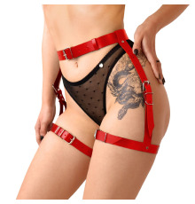 Сексуальные гартеры Art of Sex - Gwen из натуральной кожи, размер XS-2XL, цвет красный