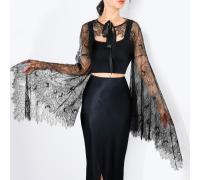 Мереживна накидка з довгими рукавами-крилами, розмір L-2XL