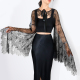 Кружевная накидка с длинными рукавами-крыльями размер L-2XL