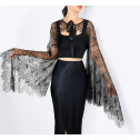 Кружевная накидка с длинными рукавами-крыльями размер L-2XL