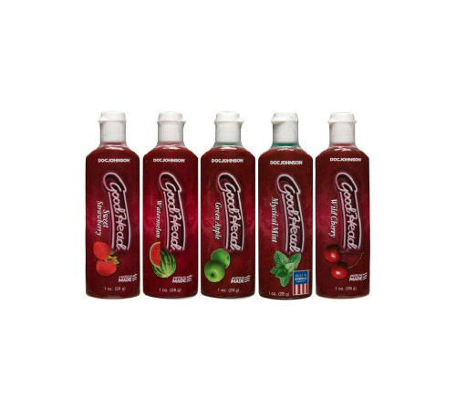 Смазка-гель для орального секса Doc Johnson GoodHead, набор 5х29мл, клубника, вишня, арбуз, мята, яб
