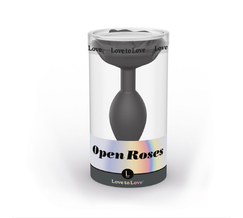 Силиконовая анальная пробка Love To Love OPEN ROSES L SIZE - BLACK ONYX