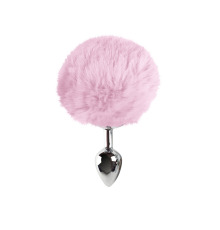 Металева анальна пробка S з рожевим хвостиком