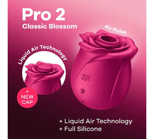 Вакуумный клиторальный стимулятор Satisfyer Pro 2 Classic Blossom, технология Liquid Air