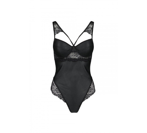 Боди из эко-кожи и кружева Loona Body black XXL/XXXL - Passion