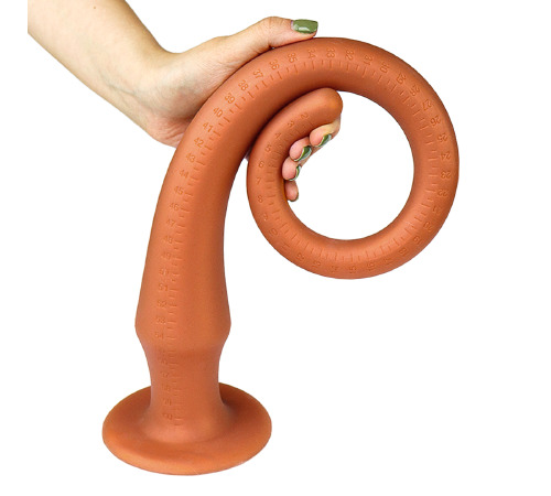 Силіконова анальна пробка довга, тілесна, 60 см