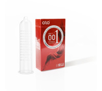 Ультратонкі презервативи OLO з ефектом розігріву 001 Red, 10 шт.