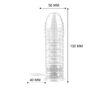 Насадка на пеніс гелева, з пухирцями і шипами, добре тягнеться, розмір універсальний