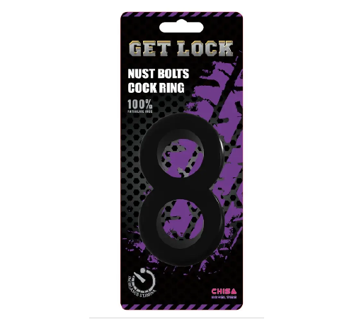 CH38180 Эрекционное кольцо черное восьмерка Get lock Chisa