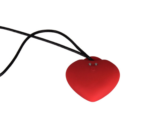 Мини-вибратор «Сердечко» FairyGasm PleasureStone red, 9 режимов, на шнурке