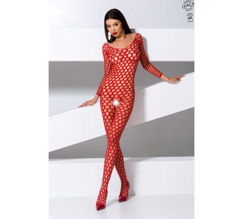 Бодістокінг з крупною сіткою Passion BS077 red