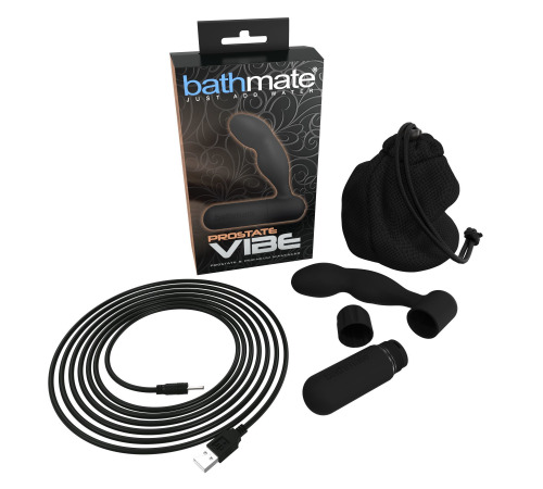 Вибромассажер простаты Bathmate мощный и перезаряжаемый, в комплекте мешочек для хранения