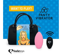 Вибратор в трусики FeelzToys Panty Vibrator Pink с пультом ДУ, 6 режимов работы, сумочка-чехол