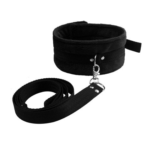 Набір нашийник з повідцем та маска Art of Sex - Soft Touch Light, Чорний