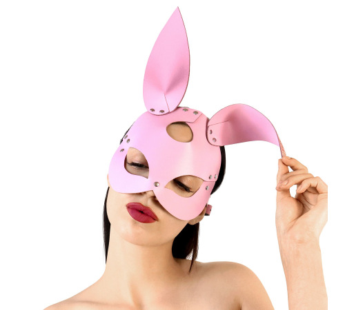 Шкіряна маска Зайчика Art of Sex - Bunny mask, колір Рожевий