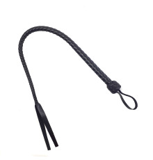 Плеть гибкая Снейк, натуральная кожа, цвет черный, длина - 80 см